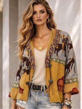 Vintage Southwestern Tapestry Jacket S-M | Rare Boutique Piece | Within the Blue